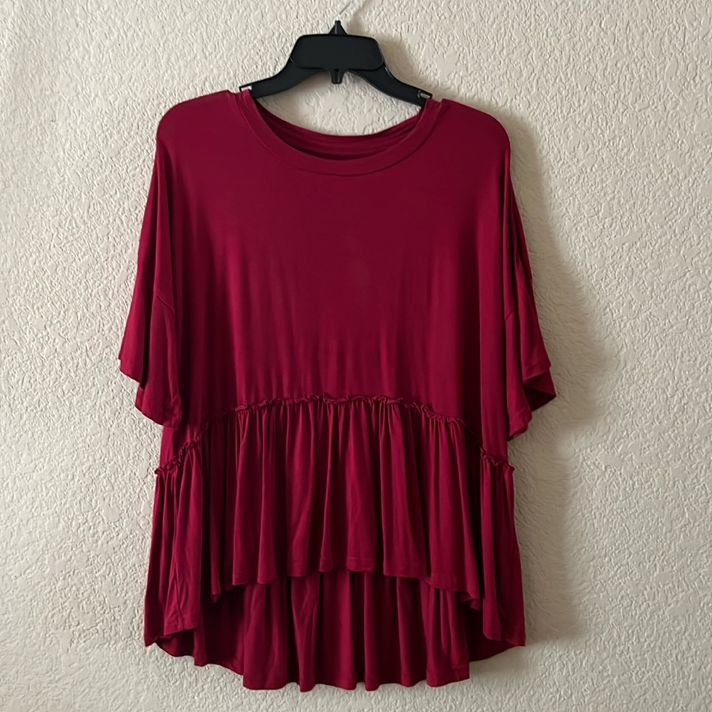 Plus size burgundy blouse